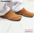 Zardari Supreme Chappal for Men Hand Made - Matt Folded Upper - Yellow Matt Color - Original Charsadda chappal Pure Leather - The Adi Store. 
