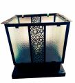 Black Square Outdoor Mount Base Gate Pillar Light. 