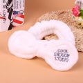 【Happier】 Proly New Women Bow Headband Big Ears Wrap Soft Coral Fleece Makeup Washing Face Turban Letter Hairband Hair Accessories. 