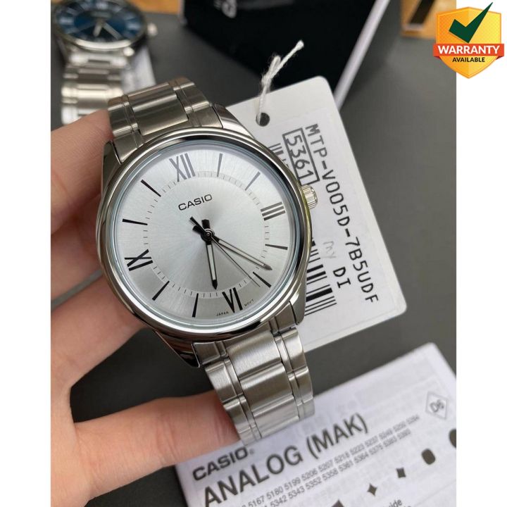 Original Casio - MTP-V005D-7B5UDF - Stainless Steel Wrist Watch for Men
