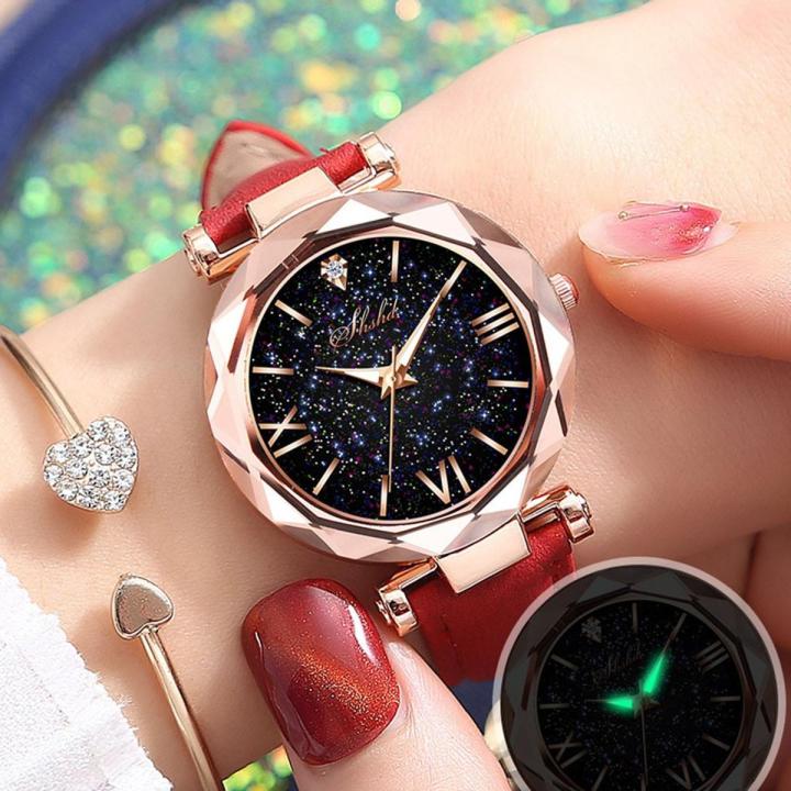 Unisex Stars Little Point Frosted Belt Watch Dotted With Roman Scale Watch часы женские наручные montre femme relojes para mujer