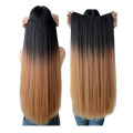 Clip-in Dip Dye Ombre Hair Extensions Black to Light brown - 30 INCH. 
