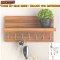 Wall Key Stand with Shelf, Key Organizer Rack for Entryway, Wall Mounted Key Holder, Decorative Home Storage Shelf, Easy Assembly, GloWooDecor. 
