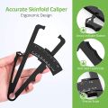 Body Fat Caliper Measuring Device Combination And Body Fat Percentage Measurement Chart To Measure Male And Female Body Fat. 