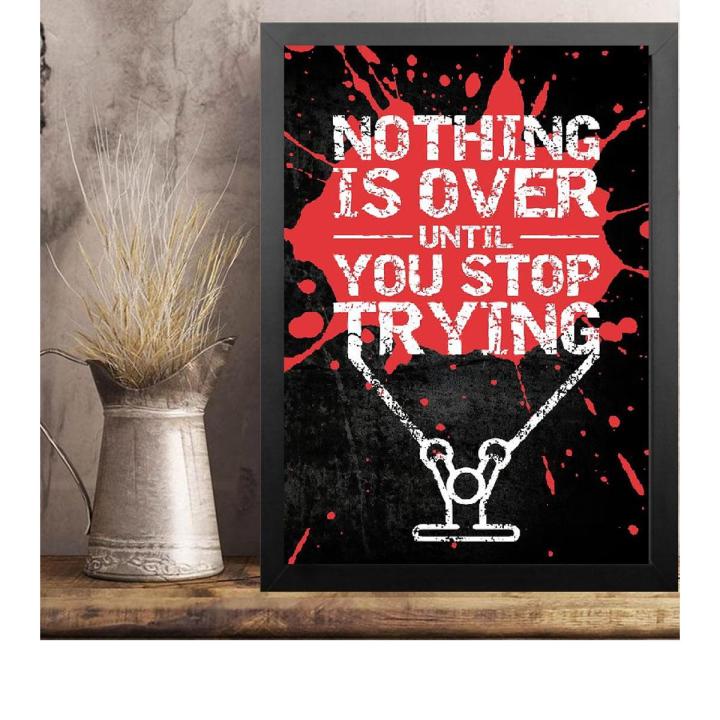 Inspirational Or Motivation Quotes Wall Hanging Glass Photo Frame in Premium Glossy Photo Paper A4 8x12” size for Home Decor and Decoration Accessories