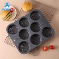 GOIKEA Mesh Air Hole Bread Mold Non-stick 8-compartment Silicone Hamburger Bun Pan Perfect for Home Kitchen Bakery Durable Mold for Bread Making Bread Mold with Mesh Air Hole Design. 