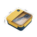 Lunch Box 2 Compartment BPA free Portable Lunch Box School Office Food Storage Container with Fork & Spoon. 