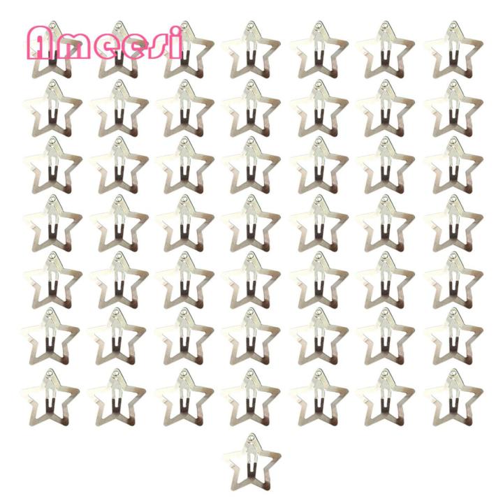Girls Star Hairpin 10/30/50pcs Star Hairpin Non-slip Snap Hair Clips Silver Color Sweet Star Shape Barrettes for Girls Women Metal Alloy Accessories Women Star Hair Clip