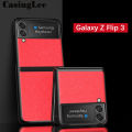 Casinglee For Samsung Galaxy Z Flip3 Phone Case Cross Texture Leather Back Cover for Samsung Galaxy Z flip 3 Phone Anti-knock Cases. 