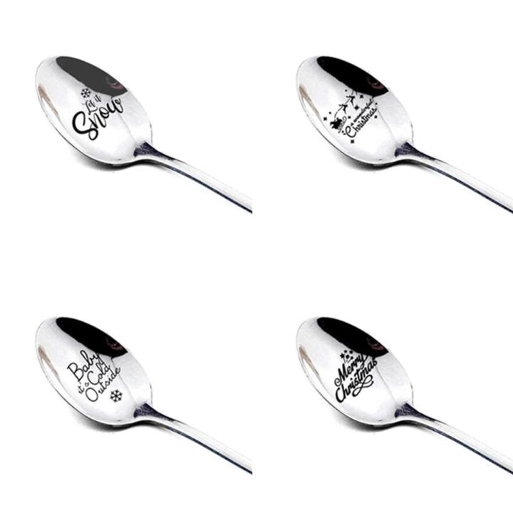New Year 2022 Metal Merry Christmas Spoons Xmas Party Tableware Ornaments Christmas Decorations for Home Table Navidad 2021 Gift