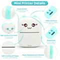 Thermal Mini Printer for Mobile Photo - Portable Bluetooth Wireless Pocket Mini Printers for Kids - 1080p Instant Portable printer 2.8 inch IPS Screen. 