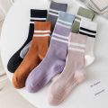 【Happytree】 Yoga Socks Cotton Mid-Tube Bottom Professional Non-Slip Silicone Indoor Fitness Socks Floor Socks Dance Pilates Sports Socks. 