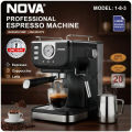 NOVA Espresso Coffee Maker 20 Bar 2200W – Cappuccino, Latte & Espresso Machine with Milk Frother, 1.5L Water Tank, Dual Stainless Steel Filters, Cup Warming Tray – Best Coffee Maker for Home & Office Use (Model 1-8-3). 