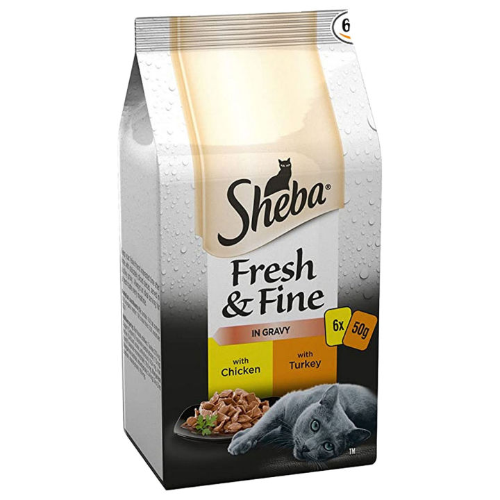 Pack Of 6 Sheba Fresh & Fine Chicken & Turkey Wet Cat Food - (6X50G)