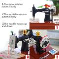 Vintage Music Box Mini Sewing Machine Style Mechanical Birthday Gift Table Decor. 