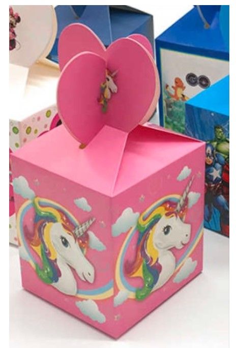 Unicorn Theme Treat Goody Bags Boxes For Birthday Party Celebration Gift Kids Boxes