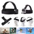 3 in 1 Universal Waterproof Action Camera Accessories Bundle Kit - Head Strap Mount/Chest Harness/Selfie Stick Compatible for Gopro Hero 6 5 Action Camera. 
