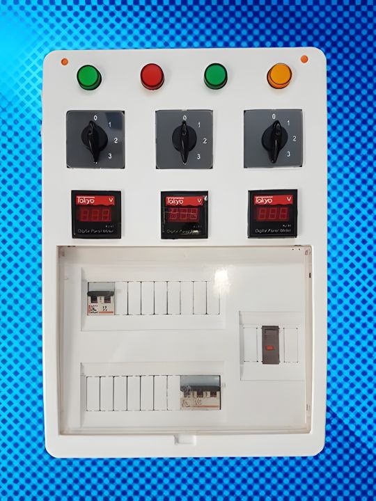 Electrical Distribution Box 24 Breaker Selector Voltmeter MCCB for Home Industrial and Solar Use