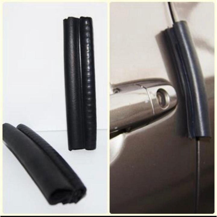 4Pcs Rubber Door Guard For Car Edge Sealing Sealed Strip Guard Buffer Protector - Black