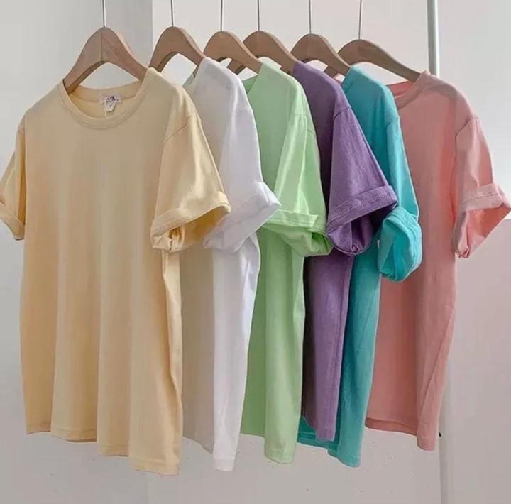 Pack of 3 Girls & Women Summer Basic T-shirts Soft Comfortable Cotton Jersey Fabric Random Color