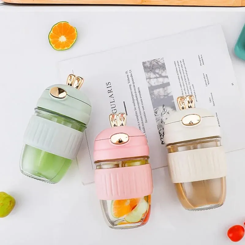 350ml Cartoon Rabbit Glass Cup