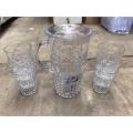 Crystal Water Set (1 Jug and 3 Glasses). 