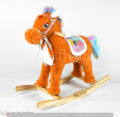Baby Leather Stuff Rocking Giraffe Horse With Music - 2 In 1 Function For Kids Toddler Activity. 