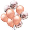 10 Pieces Mixed Rose Gold Confetti Balloon Kids Adult Happy Birthday Balloons Heart Balloon Birthday Wedding Party DIY Decoration Supplies. 