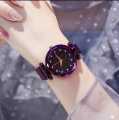 Top Class AlRashid Shopping Store Black Color 12 Point Diamond Studded Magnet Stainless Steel Wrist Watch Magnet For Girl-Woman. 
