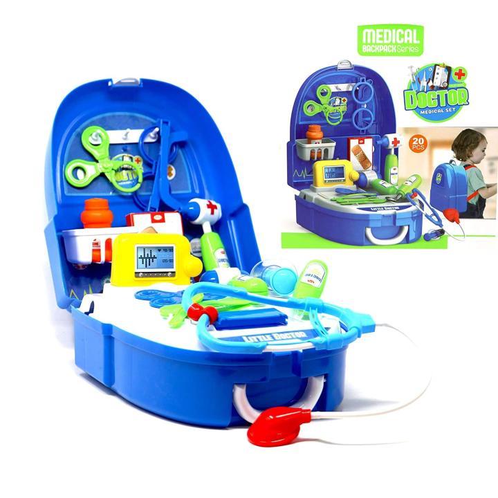 Pretend Play Kids Blue Doctor Set With All Accessories For Kids
