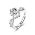 Crowning Love, Couple Rings, Four Prongs, 1 Carat Zircon Diamond Rings, Pair of Wedding Rings for Men and Women, Crown Open Pair Rings. 