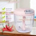 Advanced Multi-function  Food Processor, Mini Manual  Food Processor, Press Start Quick Operation, 3-Blade Double Layer For Kitchen Supplies. 