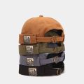 Short Punk Hat Women Trend New Retro Brimless Melon Skin Hat Fashion Versatile Hat Men Street Hip Hop Cap Without Visor. 