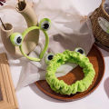 1pc Funny Frog Makeup Headband Wide-brimmed Elastic Hairbands Cute Hair Bands. 