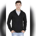 Export Quality best fleece plain stylish winter long sleeves zip up zipper jackets hoddies hoodies huddies hudies for men (Black). 