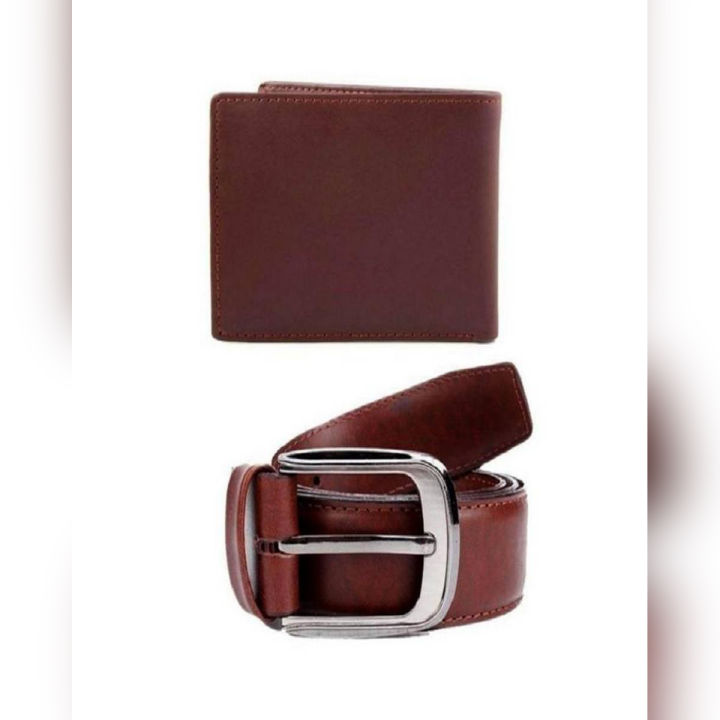 Pack Of 2 Casual Leather Belts And Wallet For Boys & Men'S