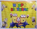 MINIONS THEME BIRTHDAY PARTY BANNER ( 36 INCHES X 24 INCHES ). 