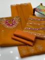 3 piece unstitched Dress for women & Girls beautifull embroidery work handemade design PINK colour suit for girls. 