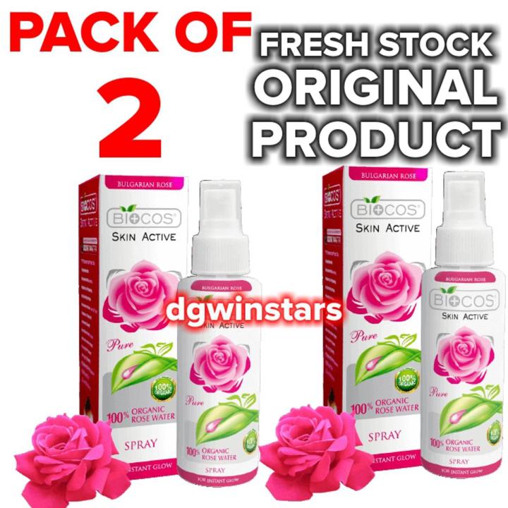 Rose Water Spray for Face Organic Real Rose Water - Spray 150ml - 100% Pure - Pack Of 2 Refreshing Makeup Rosewater Spray