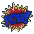 Pow Embroidered Iron On Patch Sew On Badge Bags Caps Jeans Jackets Applique. 