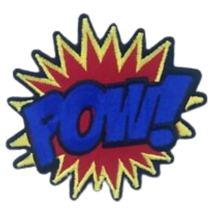 Pow Embroidered Iron On Patch Sew On Badge Bags Caps Jeans Jackets Applique