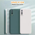 Original For VIVO Y12A Silicone Full Cover Case Classic Solid Color Phone Case Cover. 