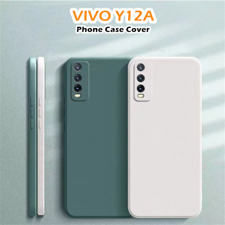 Original For VIVO Y12A Silicone Full Cover Case Classic Solid Color Phone Case Cover