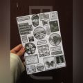 Grey Y2K Aesthetic Decorative Stickers Uncut For Mobile Cover Girls Journal And Scrapbook. 