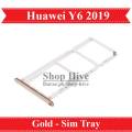 Huawei Y6 2019 SIM Tray Sim Jacket Sim Slot Sim Door For Y6 2019 - Gold. 