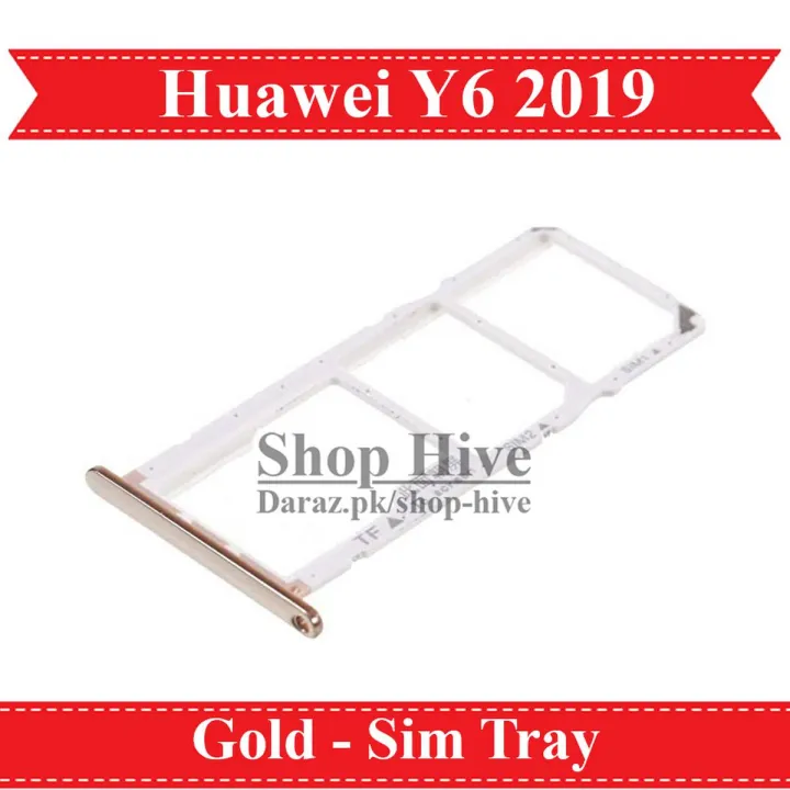 Huawei Y6 2019 SIM Tray Sim Jacket Sim Slot Sim Door For Y6 2019 - Gold