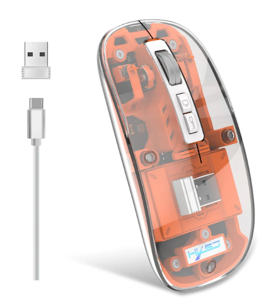 Compro™ 3 Modes Wireless Transparent 2.4G Mouse