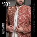 Crimson & Gold Masoori Prince Coat for Men | Kapok Groom. 
