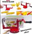 Manual red stainless steel Premium Quality twisted potato slicer spiral french fry cutter cooking tools machine vegetable. 