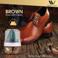 WBM Shoe Cream - For All Colors Instant Shine Shoe Polish with Cleaning Sponge - 50ML. 